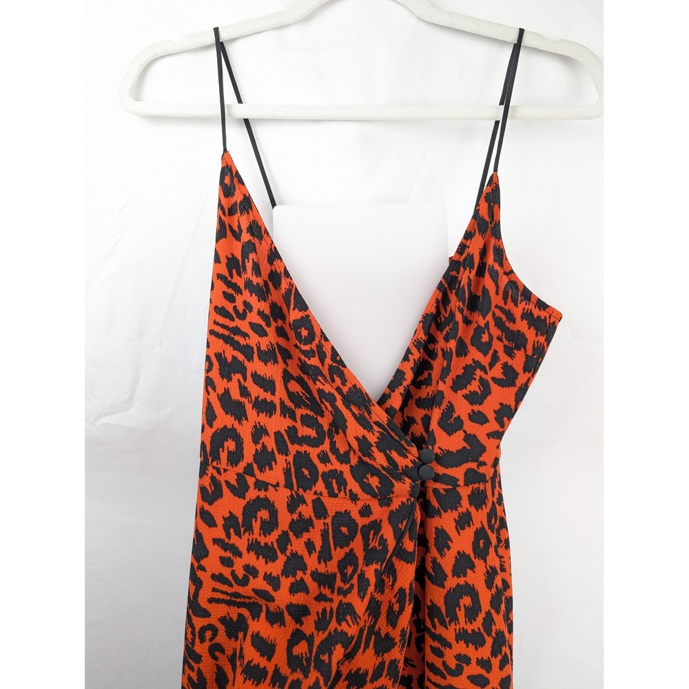 Y2K Leopard Print Ruffle Maxi Wrap Dress Size 4 Strappy Indie Sleaze Festival - Picture 3 of 9